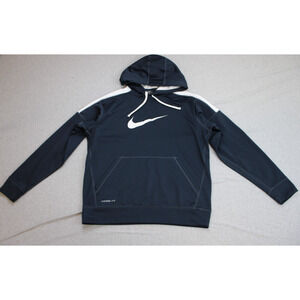 Nike Hoodie Men's Size Medium Blue Therma Fit Long Sleeve Drawstring Pullover